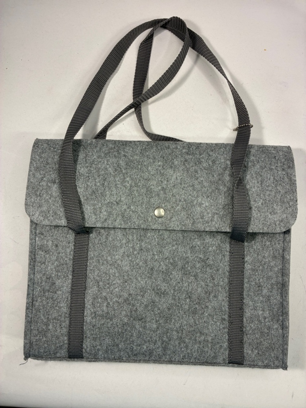 Gray Felt Tote Bag with Shoulder Straps